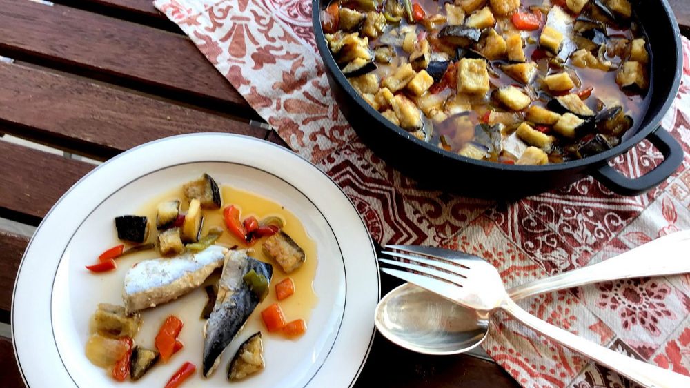 Bacoreta escabetx verdures