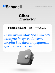 El Banc Sabadell alerta d’un nou intent d’estafa digital dirigit a empreses